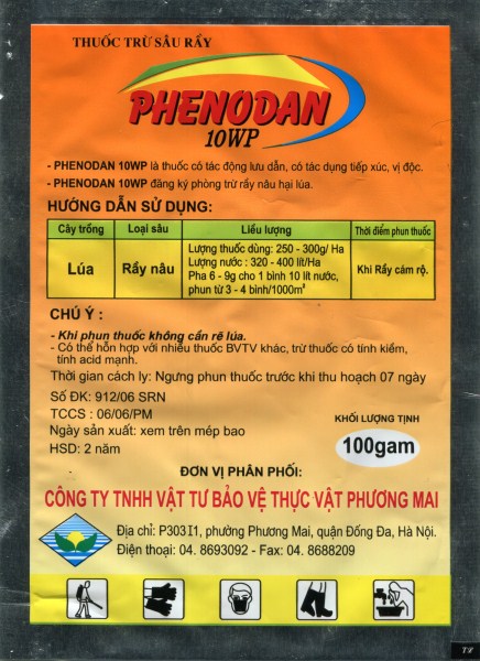 Phenodan 10WP 100G ( Sau) - Thuốc Trừ Sâu Phương Mai - Công Ty TNHH Vật Tư Bảo Vệ Thực Vật Phương Mai